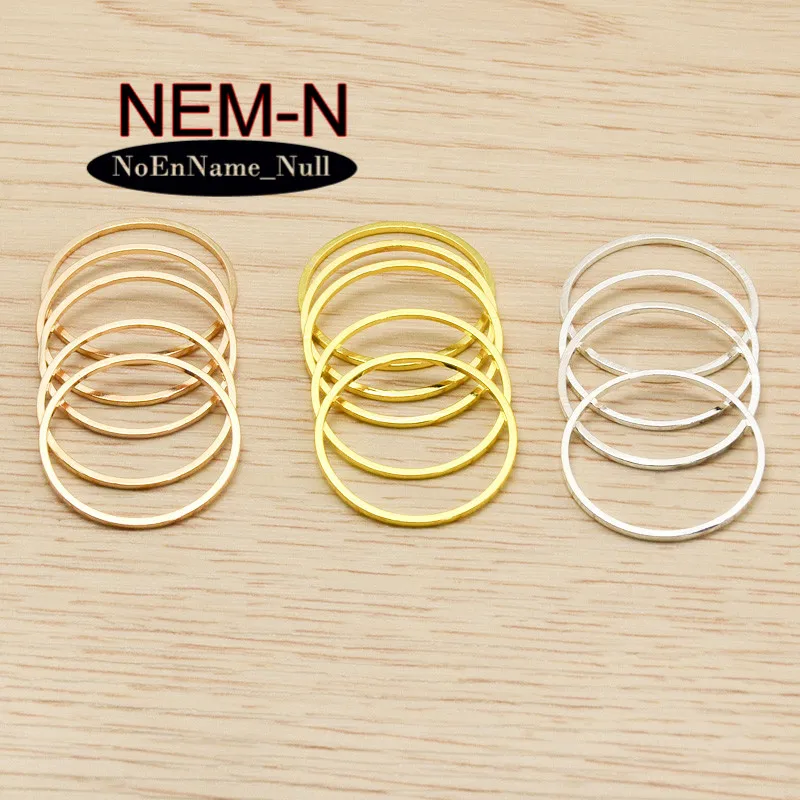 20pcs/lot NEM-N 22*1 Round brass no mouth Charms For Jewelry Making gold Color DIY Accessories Love Charm Gifts Fit Necklace | Украшения и