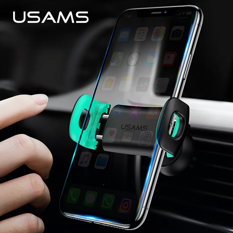 

Car Phone holder stand,USAMS mount phone holder in car 360 degree Air vent mount elastic stand for iPhone XS max Car holder