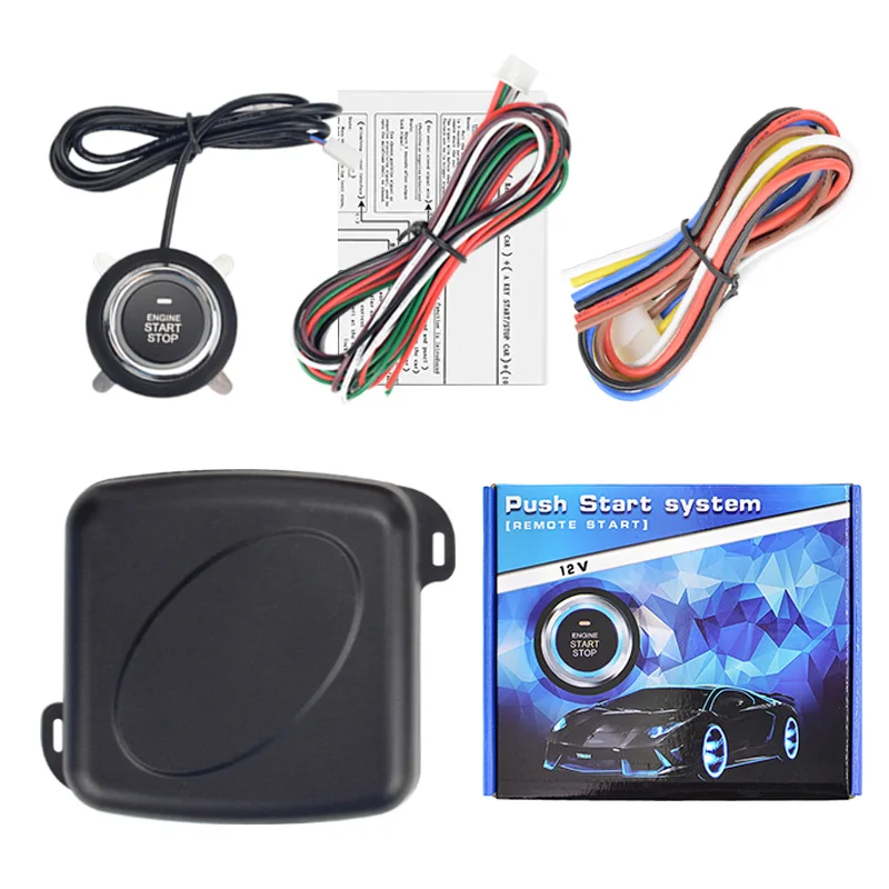 12V Car Alarm One Start Stop Button  auto Engine Push No RFID Lock Keyless Entry System  Lock Anti-theft System RU In Stock