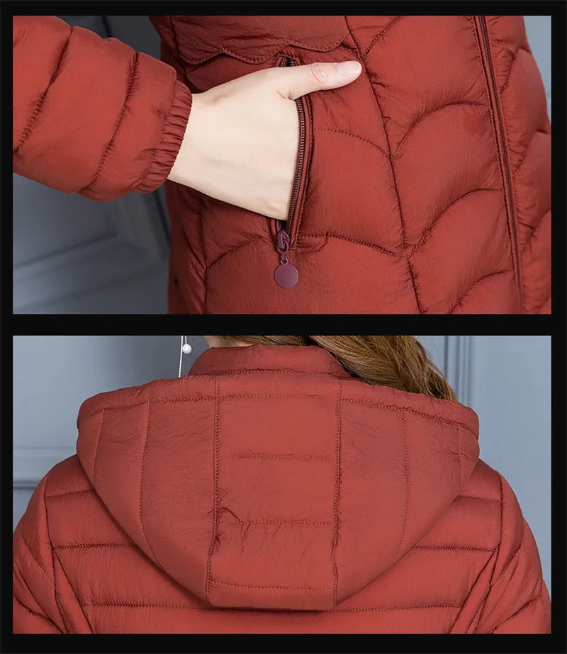 Осень-зима парки для женщин 2018 тонкая хлопковая куртка Большие размеры 6XL толстовки Тонкий женский хлопок-стеганая куртка пальто OKXGNZ2018