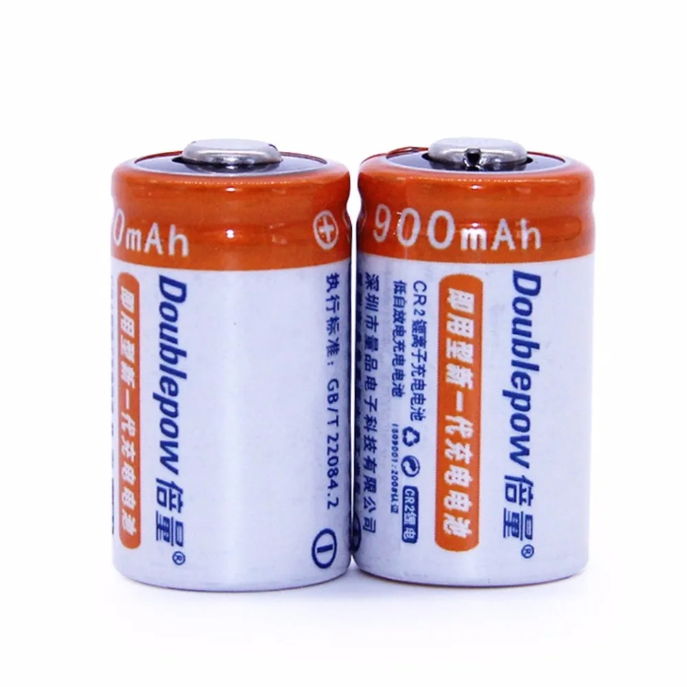 Doublepow 2PCS/SET CR2 3V 900MAH High Capacity Rechargeable Battery