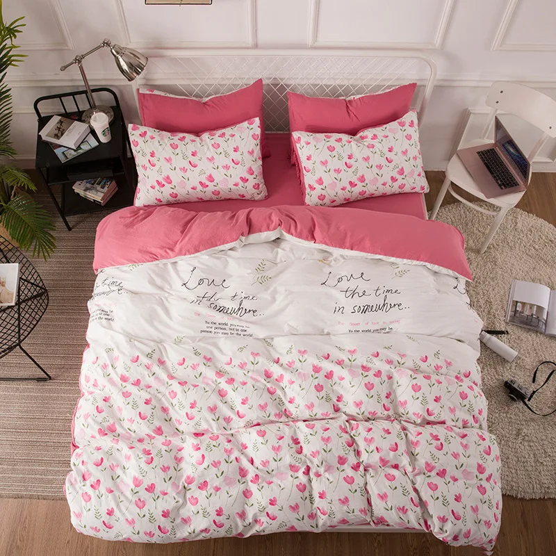 

Spring and Summer New Products New Combed Skin Cotton Wash Cotton Four-piece Bedding Package