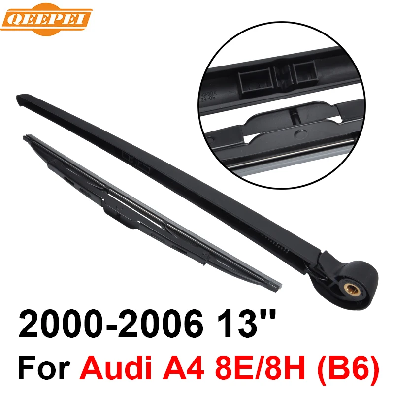 QEEPEI Rear Wiper Blade and Arm For Audi A4 8E/8H (B6) 2000 2006 13'' 5