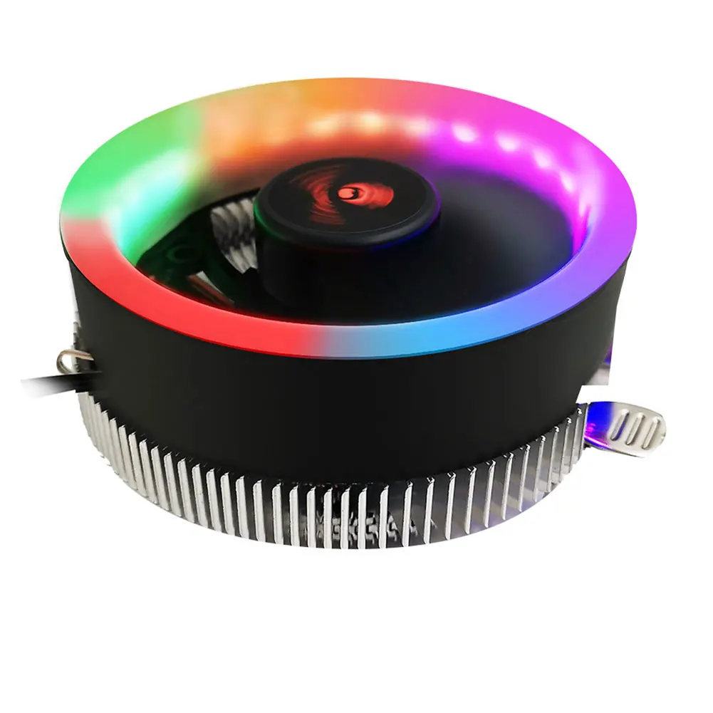 100 ملليمتر الملونة LED حلقة CPU مروحة برودة Hearsink التبريد المبرد PC سطح المكتب لوازم