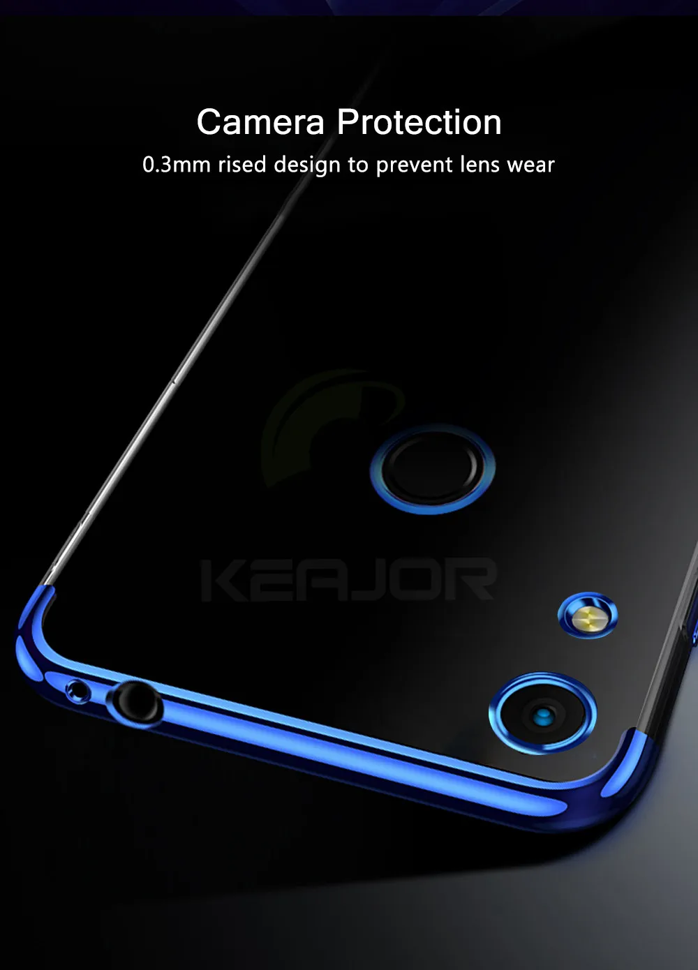 Чехол Keajor для Huawei Honor 8A, мягкий чехол из ТПУ и силикона, Роскошный прозрачный чехол-бампер для Huawei Honor 8A, чехол для телефона