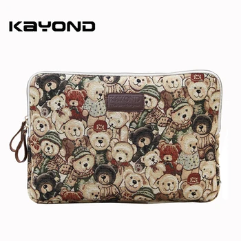 

Lovely Baby Bear Pattern Laptop Case Bag Sleeve Cover for MacBook Air Pro iPad 8 11 12 13 14 15 inch Free Drop Shipping