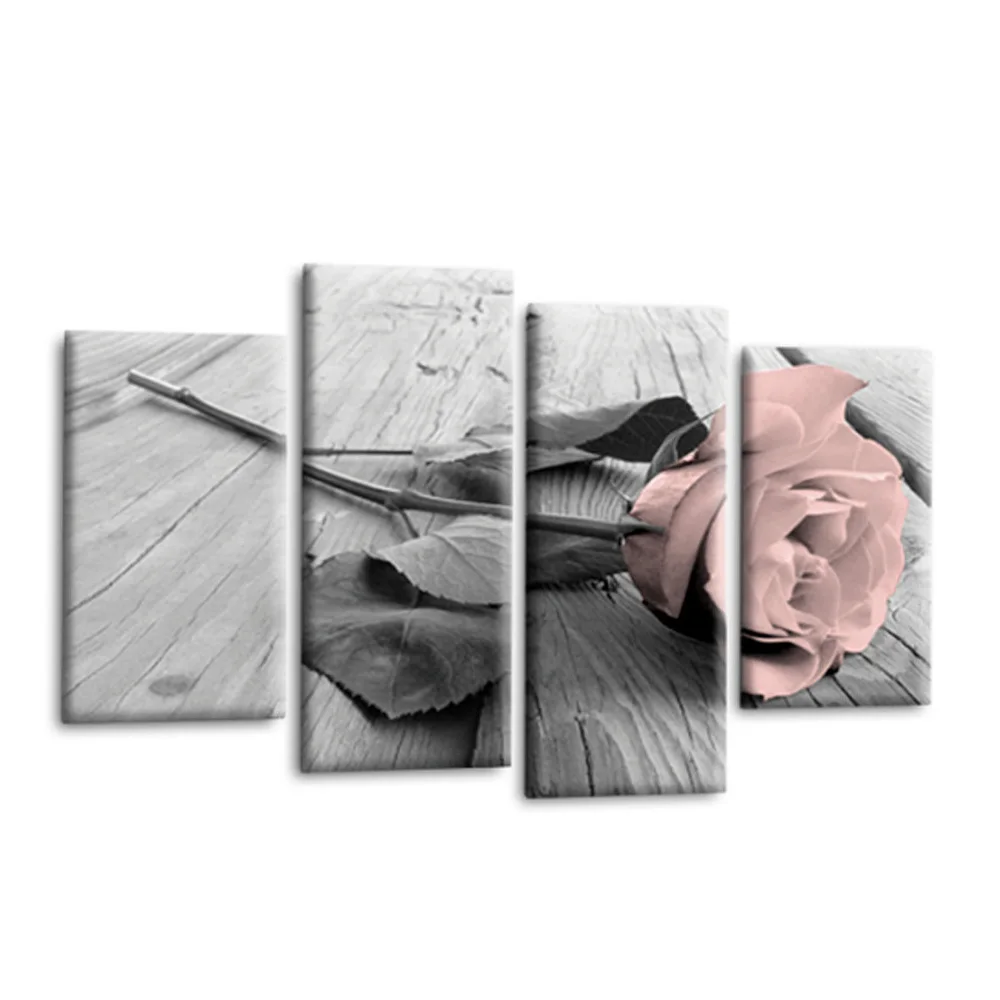 Floral Canvas Art Picture Pink White Flower Painting Wall Split Panel Print
