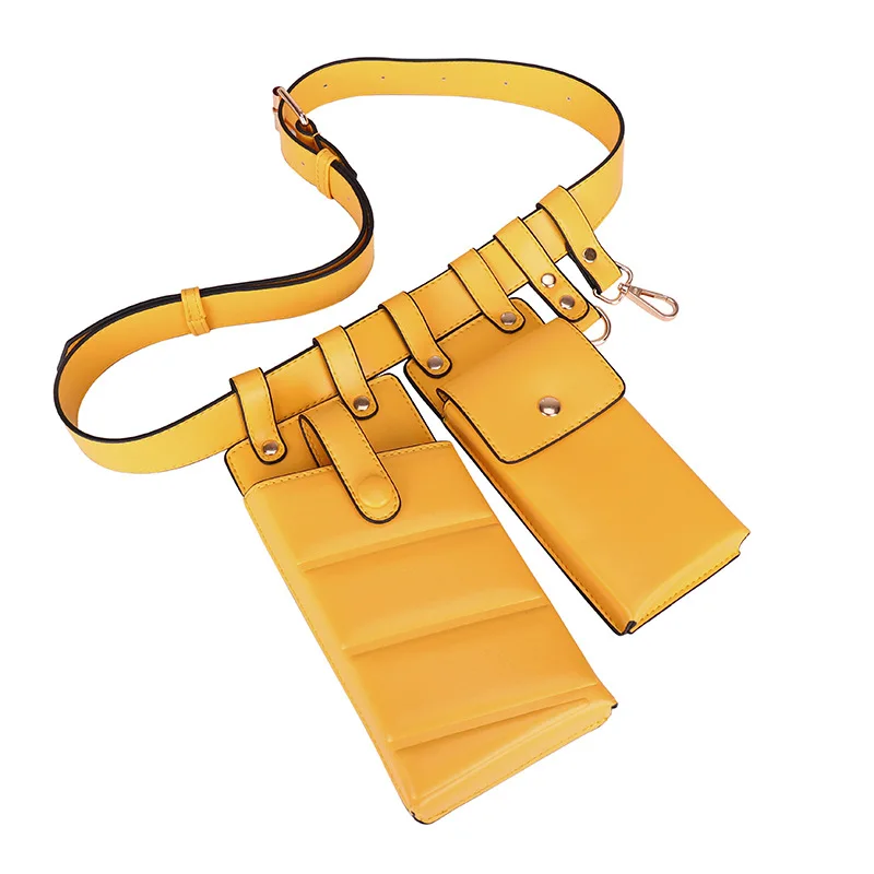 Качественная Кожаная поясная сумка для женщин, поясная сумка, поясная сумка, нагрудная сумка для телефона, модная женская нагрудная сумка через плечо, женский кошелек - Цвет: yellow