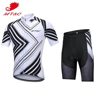 

MT&C White Black Stipes Clothes Man Cycling Jersey Set Breathable Quick Dry 9D Gel Pad Bicycle Summer Sportswear Bike Clothes