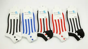 

men's socks cotton socks in summer Separate packing for stripe style socks Short tube ship socks 20pairs/lot
