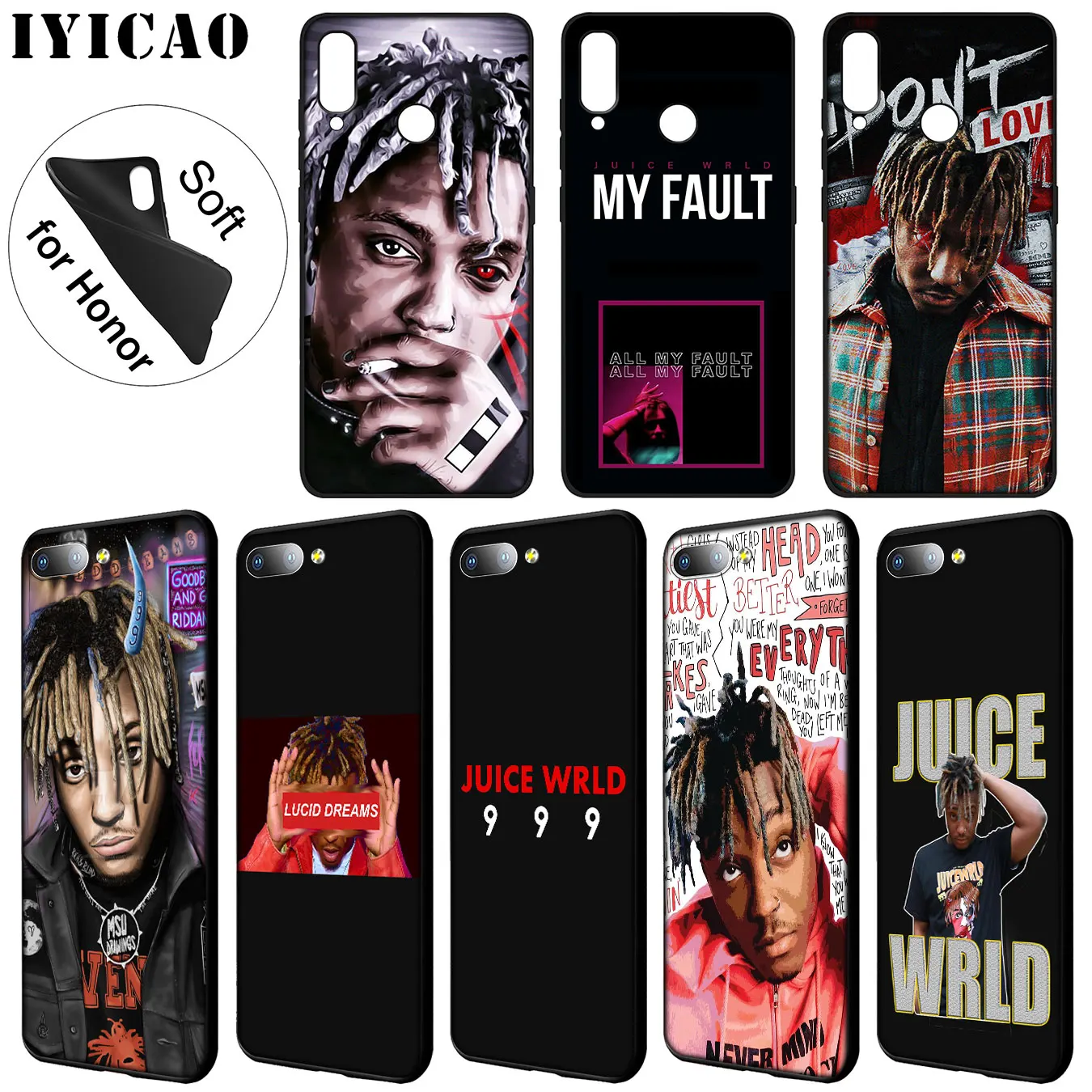 IYICAO Juice WRLD 999 Мягкий силиконовый чехол для телефона Huawei Y9 Y7 Y6 Prime 2019 Honor 20 8C 8X 8 9 9X 10 Lite