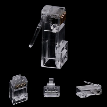 

Networking Tools CAT6 RJ45 Modular Plug 10Pcs RJ45 CAT6 8-Pin Modular Plugs UTP Unshielded Version With Loading Bar