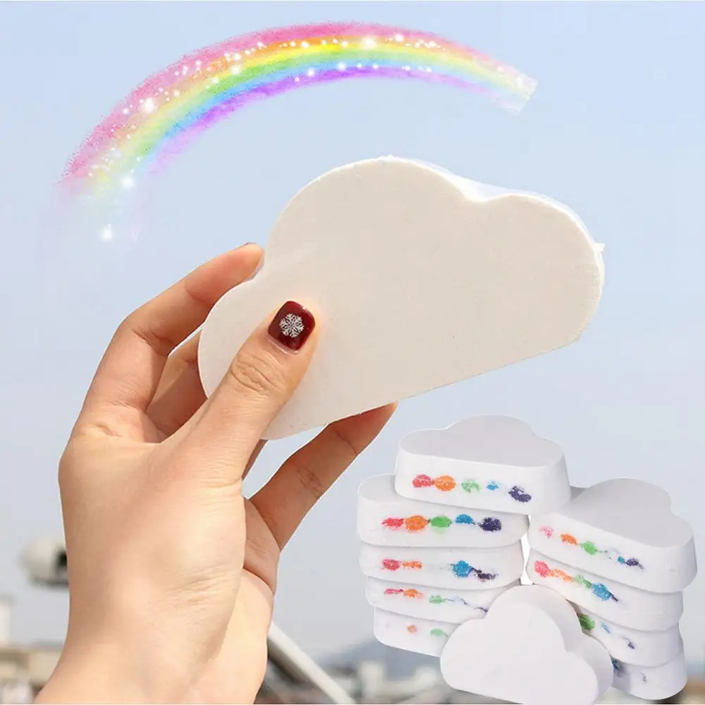 

1pc Rainbow Cloud Salt Essential Oil Bathing Ball Bubble Exfoliating Moisturizing Skin Care Props Natural Bubble Bath Bombs Ball