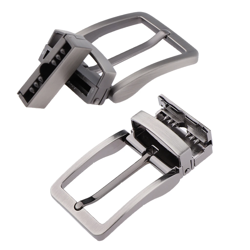 2Pcs Alloy Reversible Belt Buckle Single Prong Rectangular Pin Belt Buckle