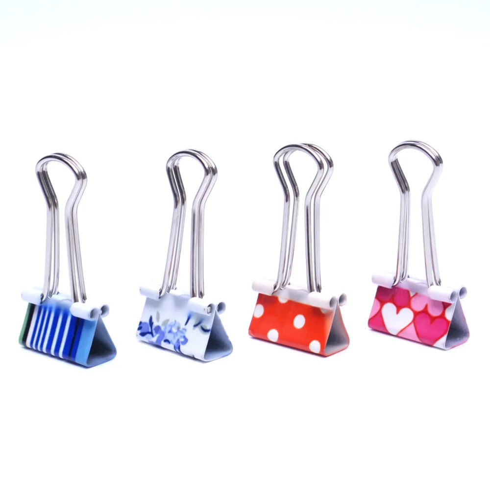

5pcs Mini Cute Kawaii Metal Holder Paper Clips Office Accessories Clip Binder Paperclip Clamps