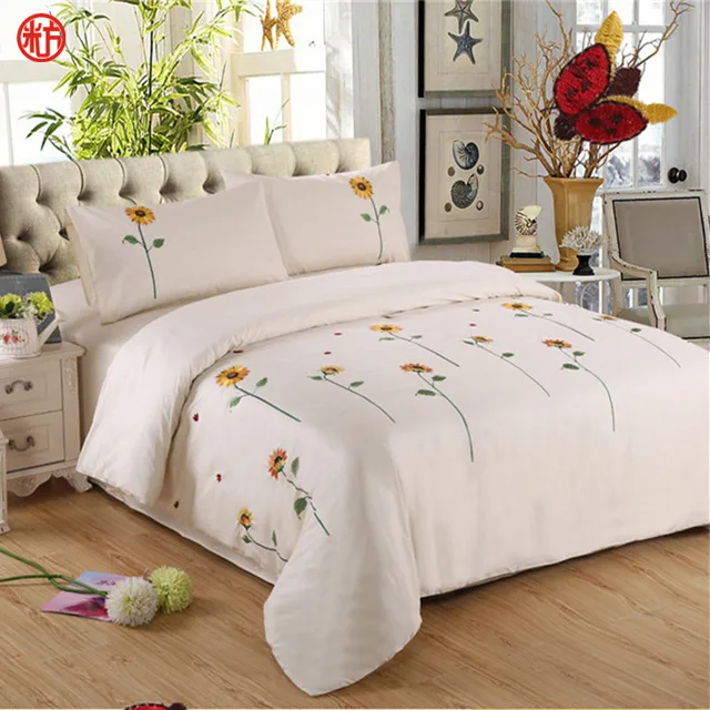 sunflower bedding set 100 cotton embroidered duvet cover flat sunflower bedding set 100 cotton embroidered duvet cover flat