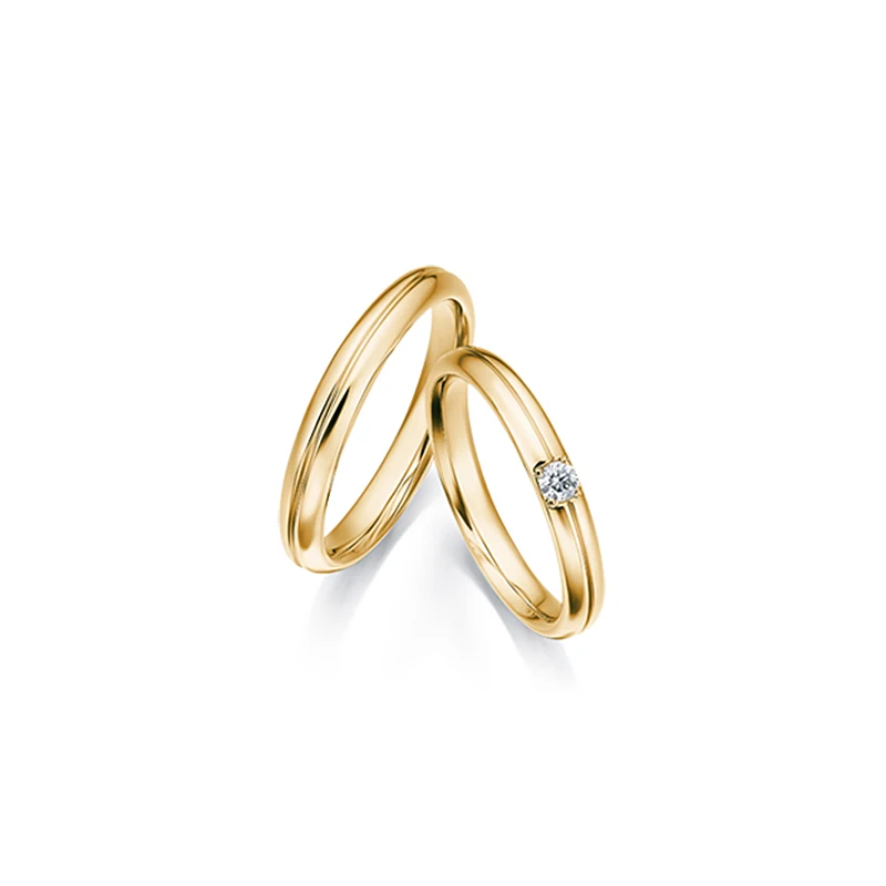 AULEEZE Твердое 18 к розовое золото кольцо для пары благородный темперамент Настоящее алмазное свадебное Помолвочное, обручальное кольцо ювелирные изделия