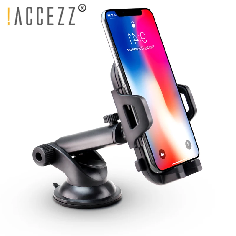 

!ACCEZZ Adjustable Car Phone Holder Universal For iphone X XR XS MAX Huawei Samsung Xiaomi Auto Lock Glass Center Control Stand