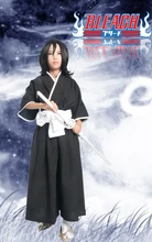 Envío Gratis Bleach Gotei Trece Kuchiki Rukia Soul Reaper Negro Kimono Anime Cosplay Costume