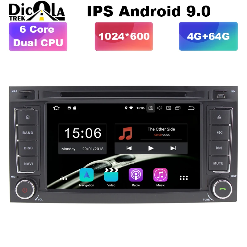 

4G+64G IPS screen Android 9 Car DVD Stereo Player for Volkswagen VW Touareg T5 Multivan Transporter with Radio WiFi BT GPS