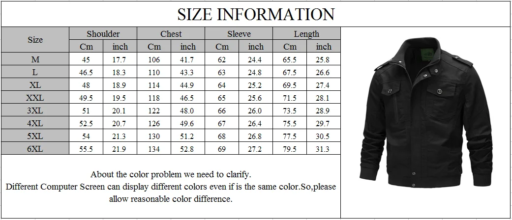 AKSR 2019 Mens Autumn Winter Jackets Coats Stand Collar Cotton Outerwear Military Jacket Male Brand Clothing Plus Size