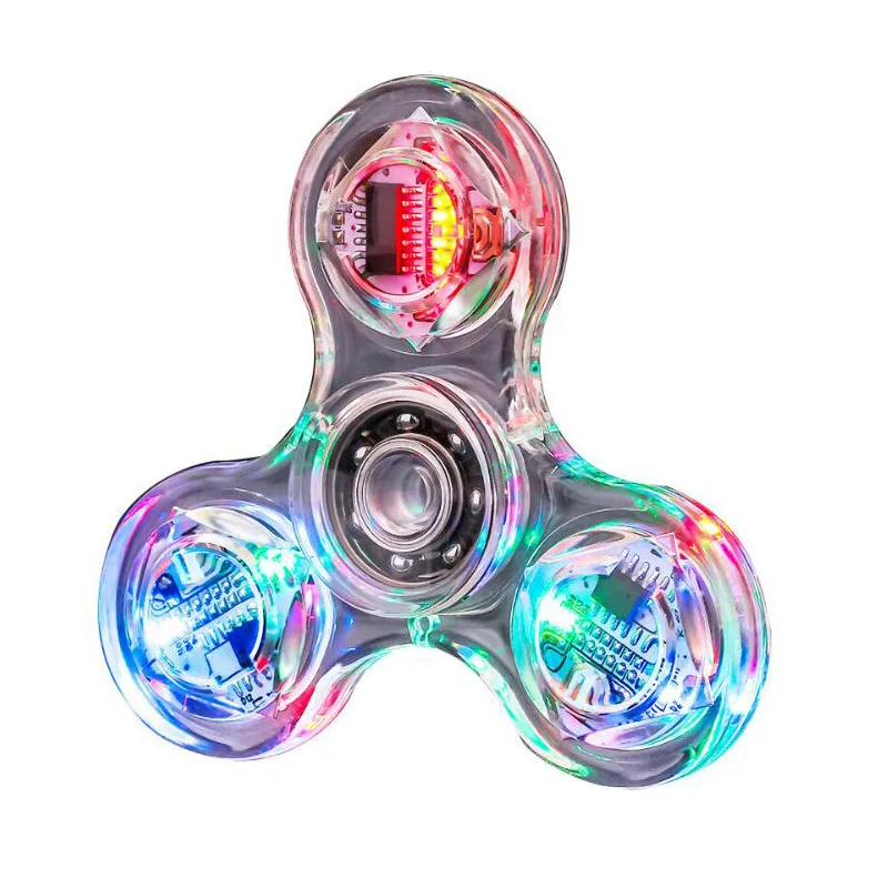 Новый светодио дный Спиннер ручной Спиннер EDC Tri-spinner Fidget игрушки Металл красный Спиннер Взрослые Дети Образование DIY игрушки хобби