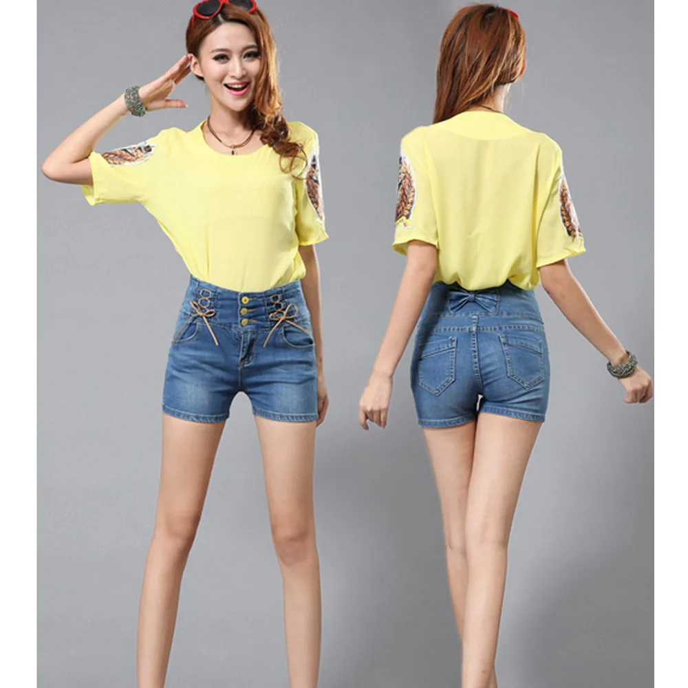 2015 Sale New Summer Style Denim Shorts High Waist Shorts For Women