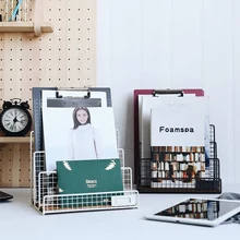 Кованые железные полки арт черный с несколькими отделениями файл креативный журнал настольные стеллажи для хранения