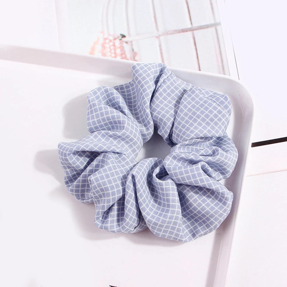 Hot Sales Korean Net Plaid Scrunchies Elastic Hair Bands Hair Rope Ties Women Girls Sweet Cute Hair Accessories Ponytail Holder