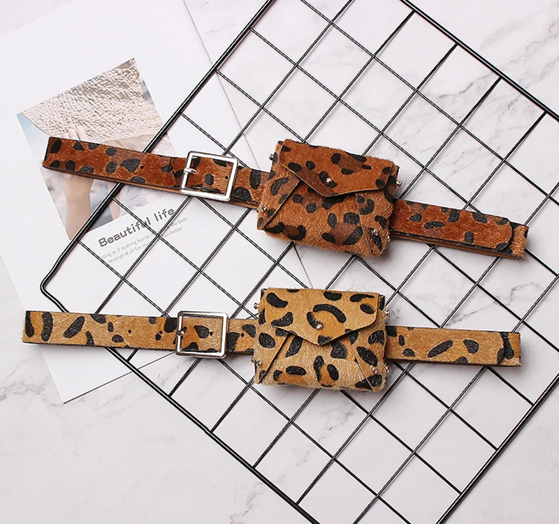 Осенняя леопардовая Женская сумочка на ремне поясная сумка модная Регулируемая Мини поясная сумка Дамский маленький ремень бумажник для карт сумка для ключей