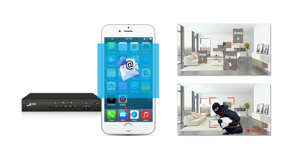 ANRAN 2mp 4-канальный PoE домашней безопасности камеры Системы Крытый+ Открытый 1080p видеонаблюдения DVR комплект Ночное видение с 36 инфракрасных светодиодов