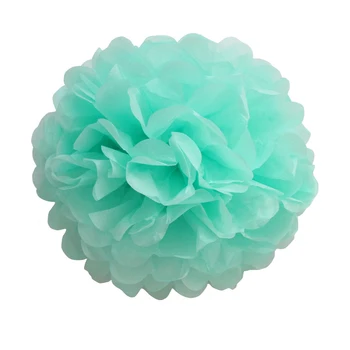 

10 pieces per lot Mint Green / Tiffany Blue Tissue Paper Pom Poms Wedding Garden Home Party Hanging Decoration