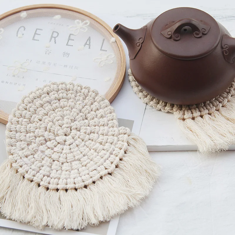 

Creative DIY Cotton Handmade European Garden Style Table Coasters Table Mat Table Placemats for Dining Table