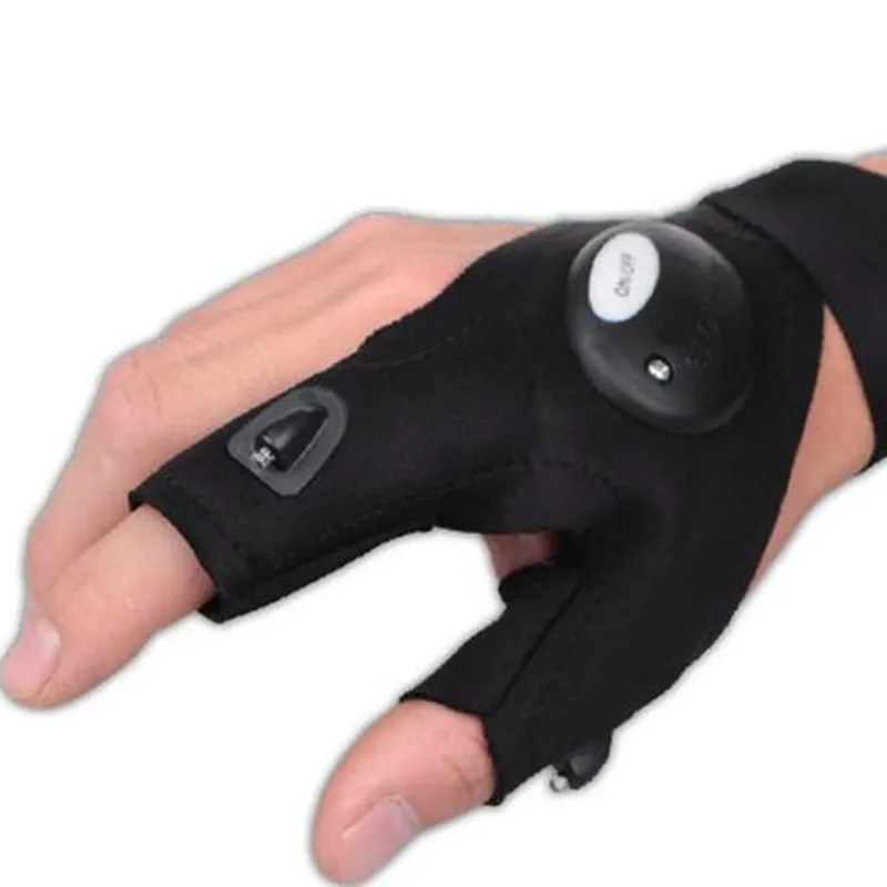 1Pair LED Light Finger Lighting Gloves Auto Repair Outdoors Flashing Artifact QU