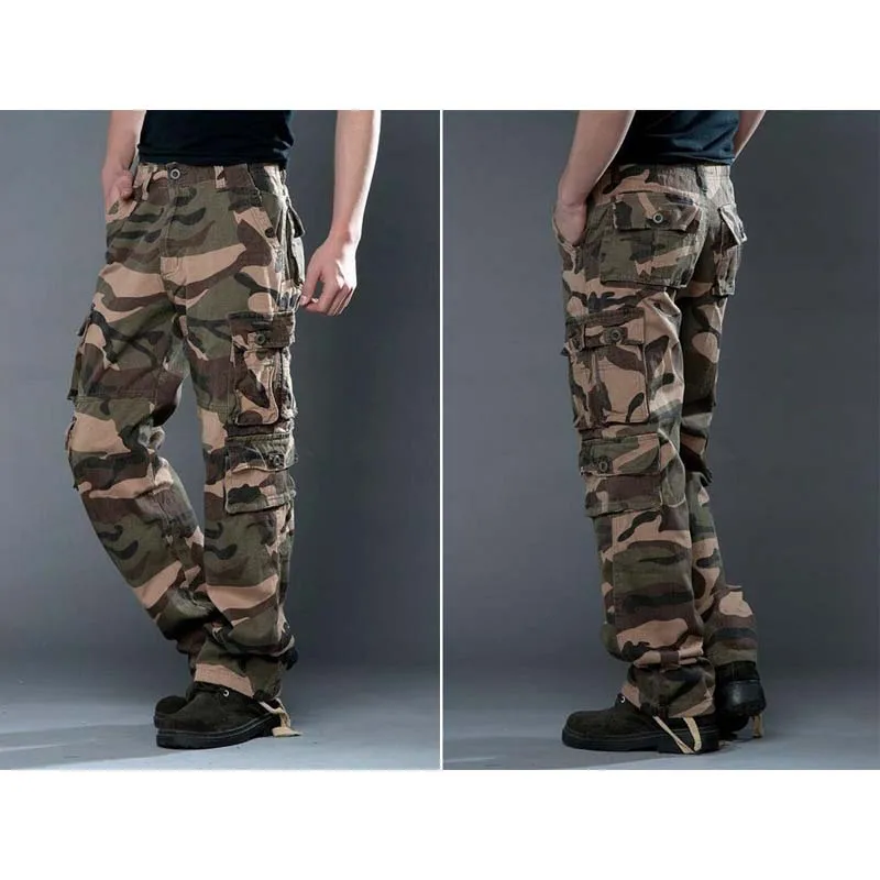 

Men's Jeans With Pocket Camouflage Cargo Pants Combat Army Military Style Work Trousers Joggers Pants Big Size 29-38