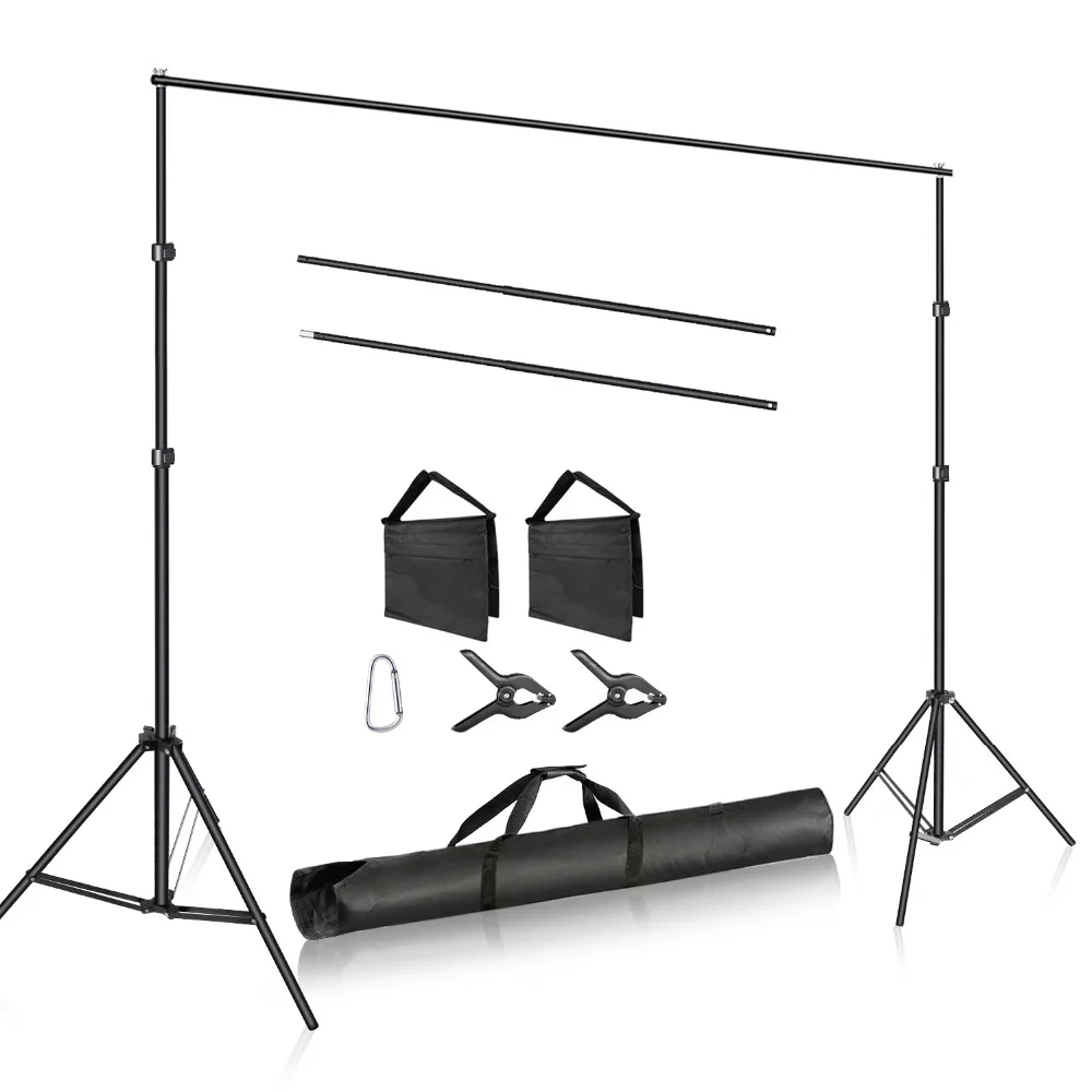  Neewer Photo Studio Adjustable 3m Wide Cross Bar 2m Tall Background Stand Backdrop Support System w
