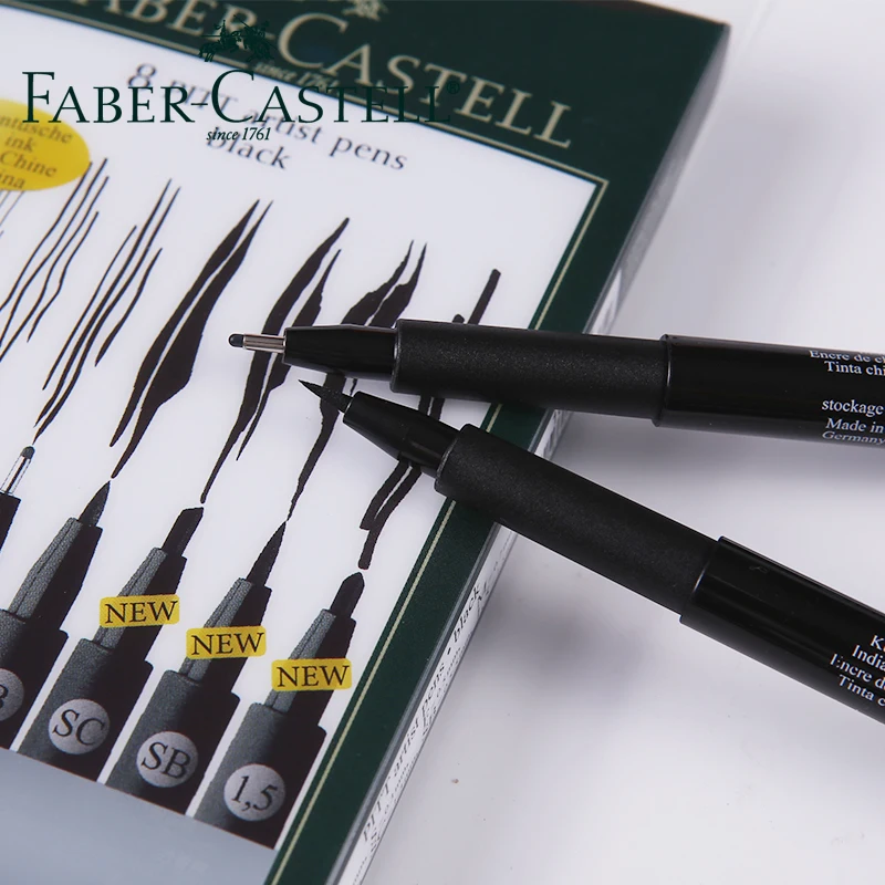 Профессиональные ручки художника Faber Castell PITT Black Fineliner 8 шт. набор индийских чернил кисть Рисование маркером ручки товары для рукоделия 167137