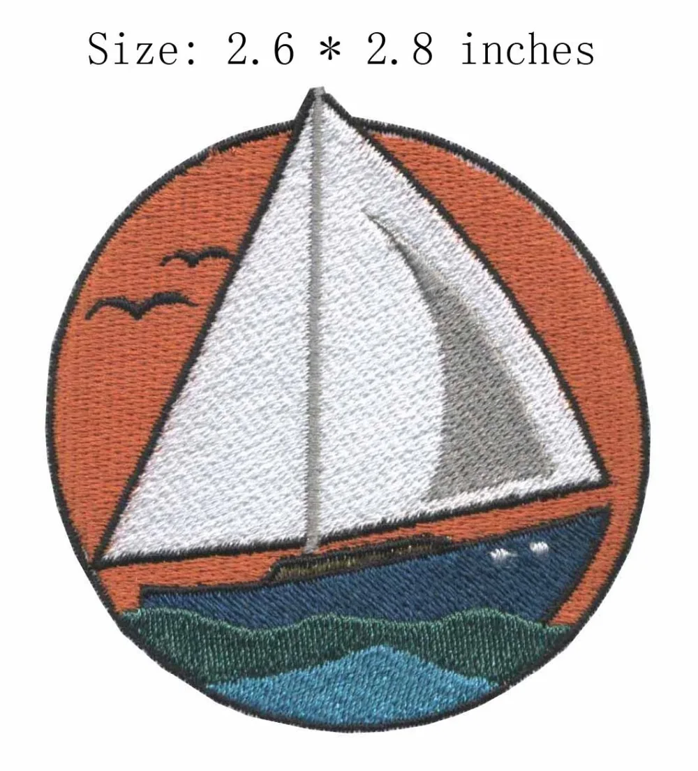 Sailing 2.6" wide embroidery patch for sea mew/ long journey/explorein
