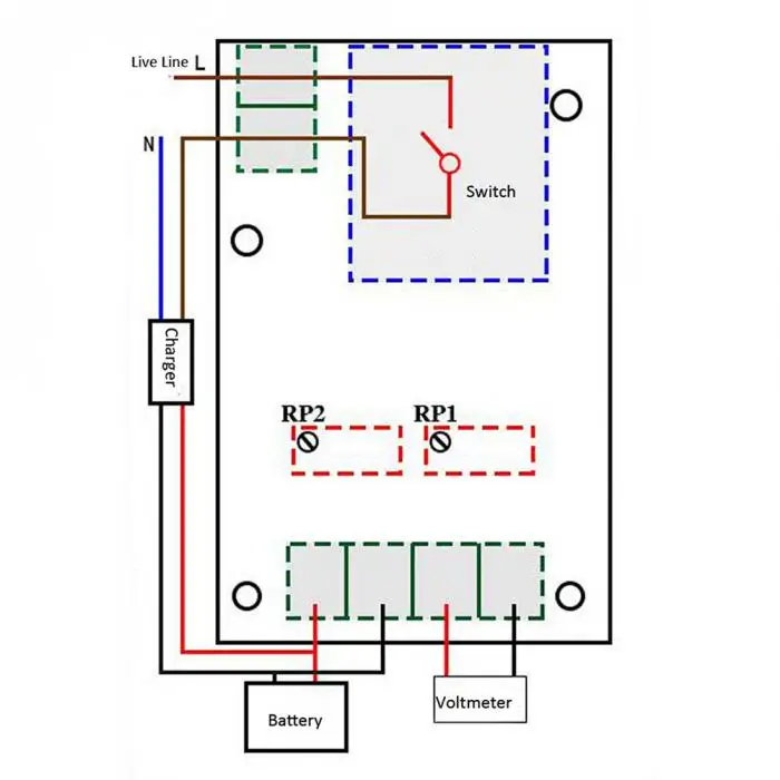Контроль зарядки аккумулятора Плата Smart power supply Switch Module 12 V/24 V 6-60V WIF66
