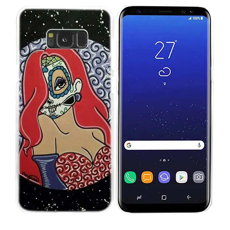 Чехол для samsung Galaxy S8 S9 Plus S4 S5 Mini S6 S7 Edge прозрачный жесткий пластик PC Coque Обложка Татуированная принцесса Алиса Ариэль Жасмин - Цвет: 13