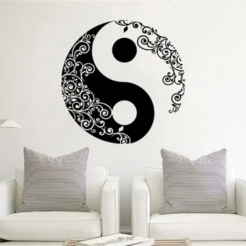 

Buddha Yin Yang Floral Yoga Meditation Wall Sticker Vinyl Art Removable Poster Mural Mandala Home Decoration Stickers LY1412