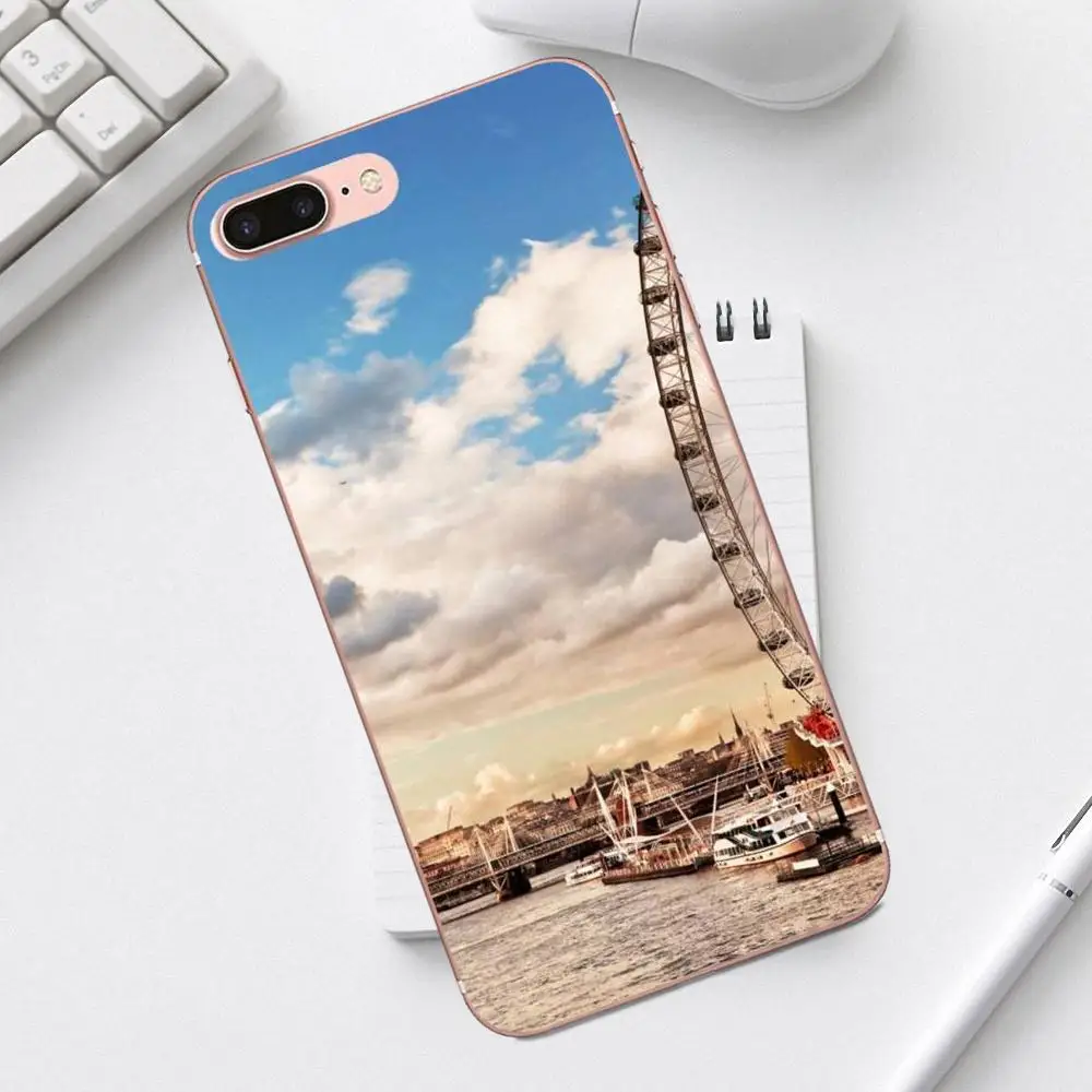 Qdowpz здание Лондона пейзажи для Galaxy Alpha Core Prime Note 4 5 8 S3 S4 S5 S6 S7 S8 S9 mini edge Plus роскошный
