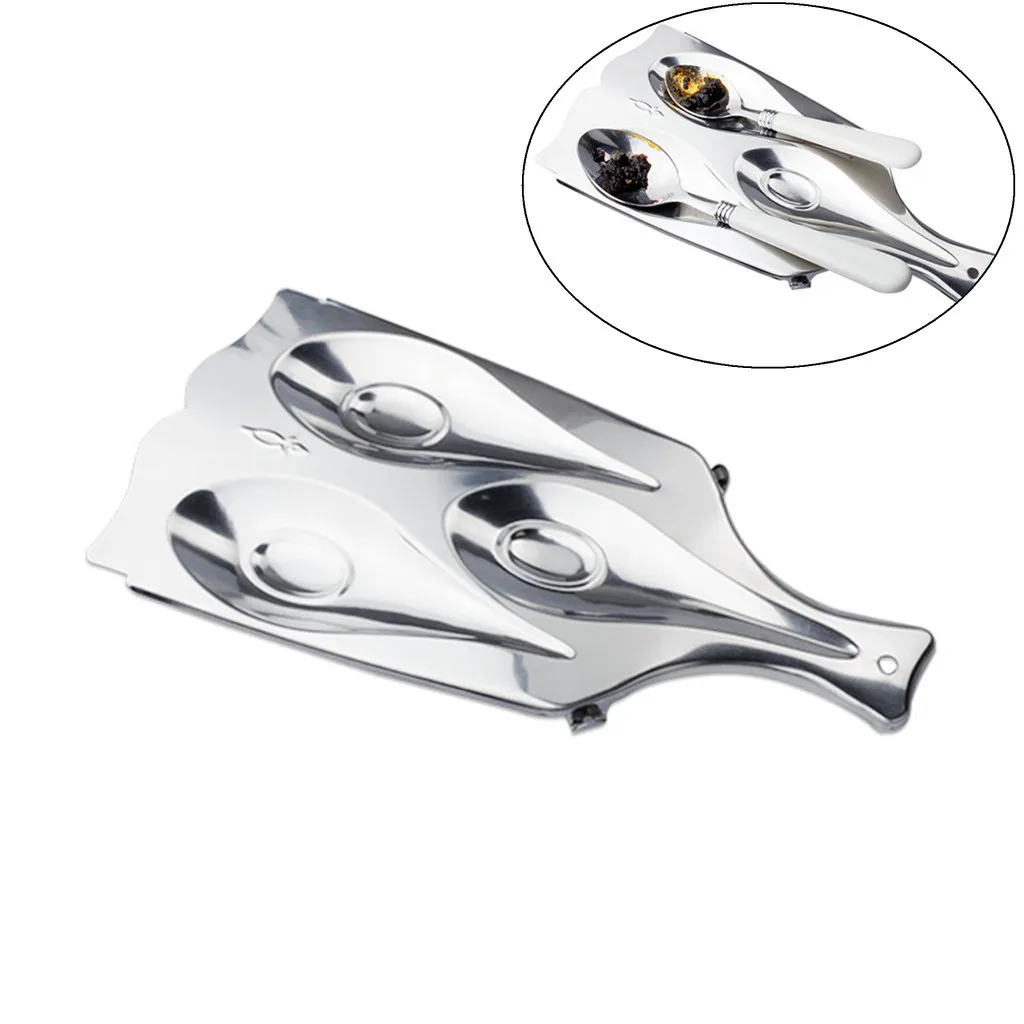 

Stainless Steel Kitchen Spoon Rack Spoon Holder Anti-adherent Utensils Mat household goods huishoudelijke artikelen