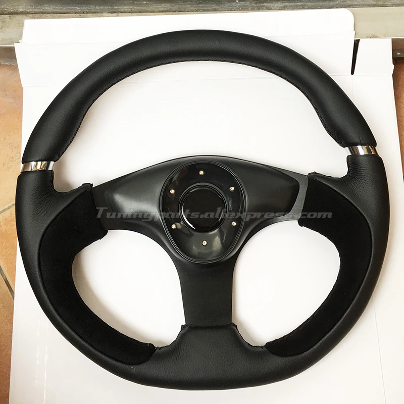 

Oval Horn Leather Car Steering Wheel Universal Drifting Steering Wheel