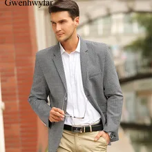 Gwenhwyfar, новинка, модные мужские клетчатые блейзеры, повседневные, приталенные, мужские, для выпускного вечера, блейзер, бизнес стиль, мужская офисная одежда, костюмы, пиджак