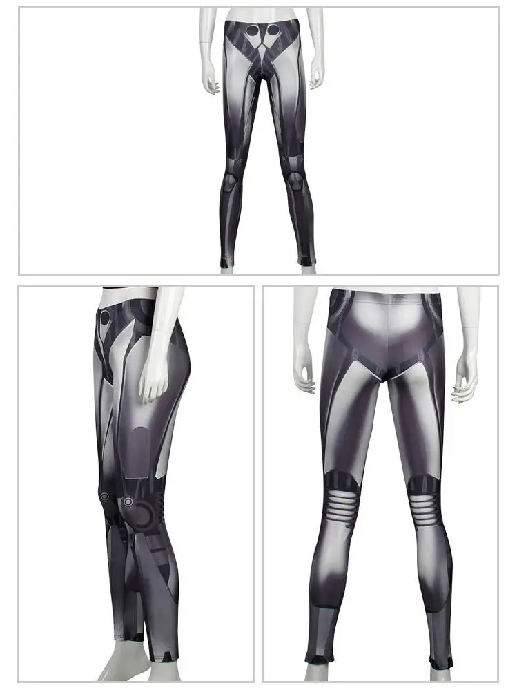 Для женщин леггинсы с цифровой печатью Железный Металл Armour Legins робот брюки для