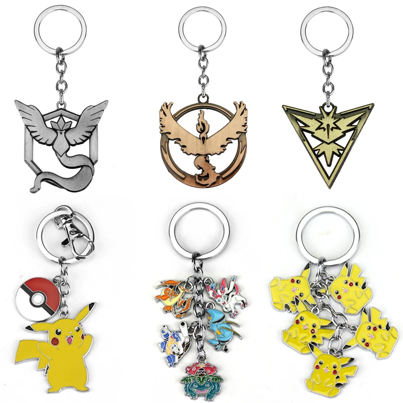 

44 style Anime Cartoon Pokemon go Pikachu keychain Pocket Monster Pendants Key Chains Cosplay Costume Souvenirs Llavero Chaveiro