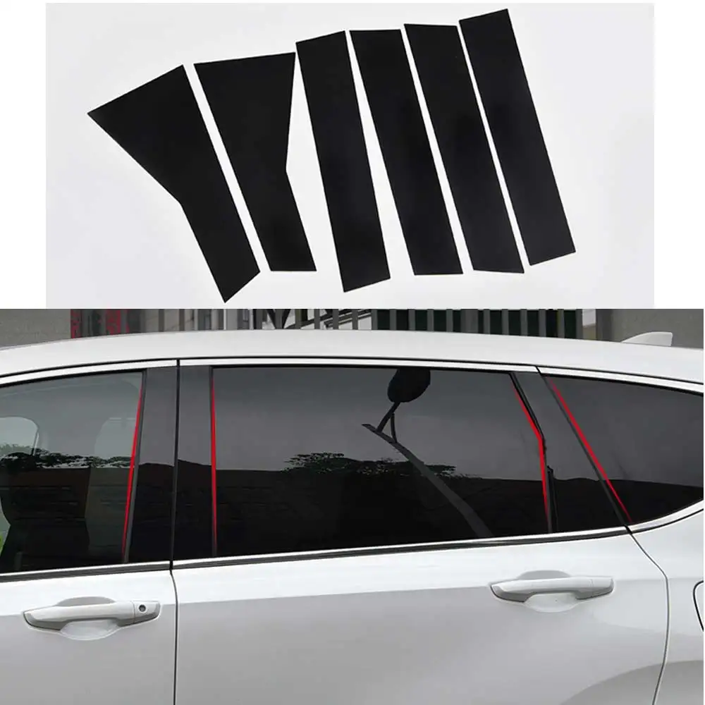 

6pcs/Set Car Window Column Decorative Sticker B C Pillar Cover Mouldings Decoration Film Cover For Honda CRV CR-V 2017-2019