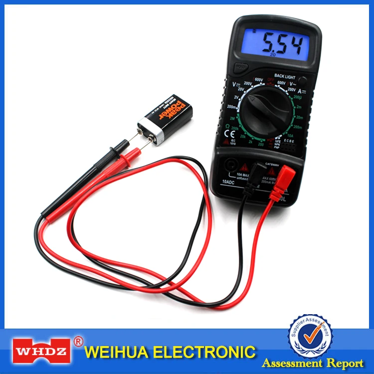 

XL830L Digital Multimeter Portable AC/DC Voltmeter DC Ammeter resistance tester Blue Backlight Free Shipping
