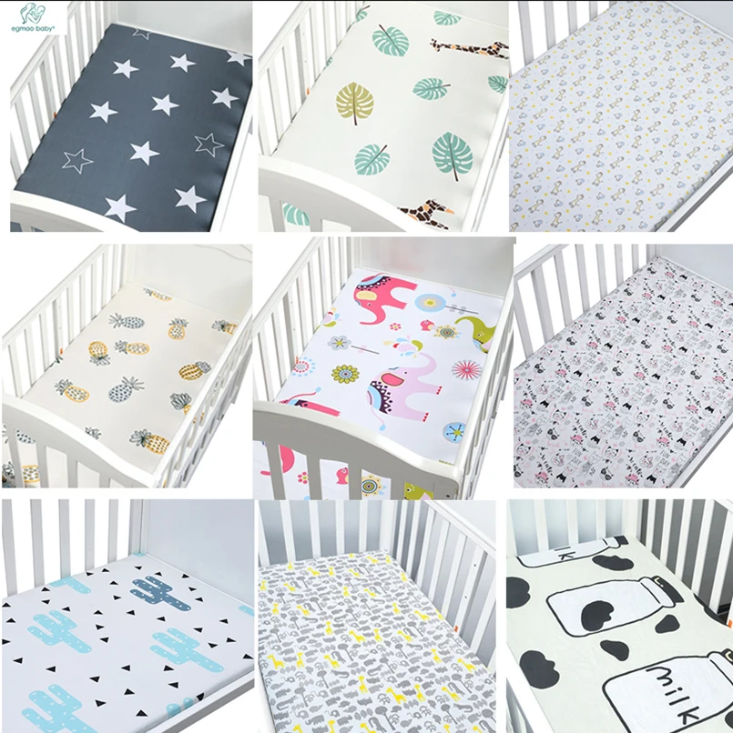 100% Cotton Crib Fitted Sheet Soft Breathable Baby Bed Mattress Cover Cartoon Newborn Bedding For Cot Size 130*70cm/105*60 100% Cotton Crib Fitted Sheet Soft Breathable Baby Bed Mattress Cover Cartoon Newborn Bedding For Cot Size 130*70cm/105*60
